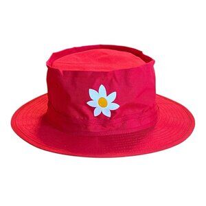 McNairy & Co.Red Woody Daisy Fitted Nylon Bucket Hat Unisex Size Large